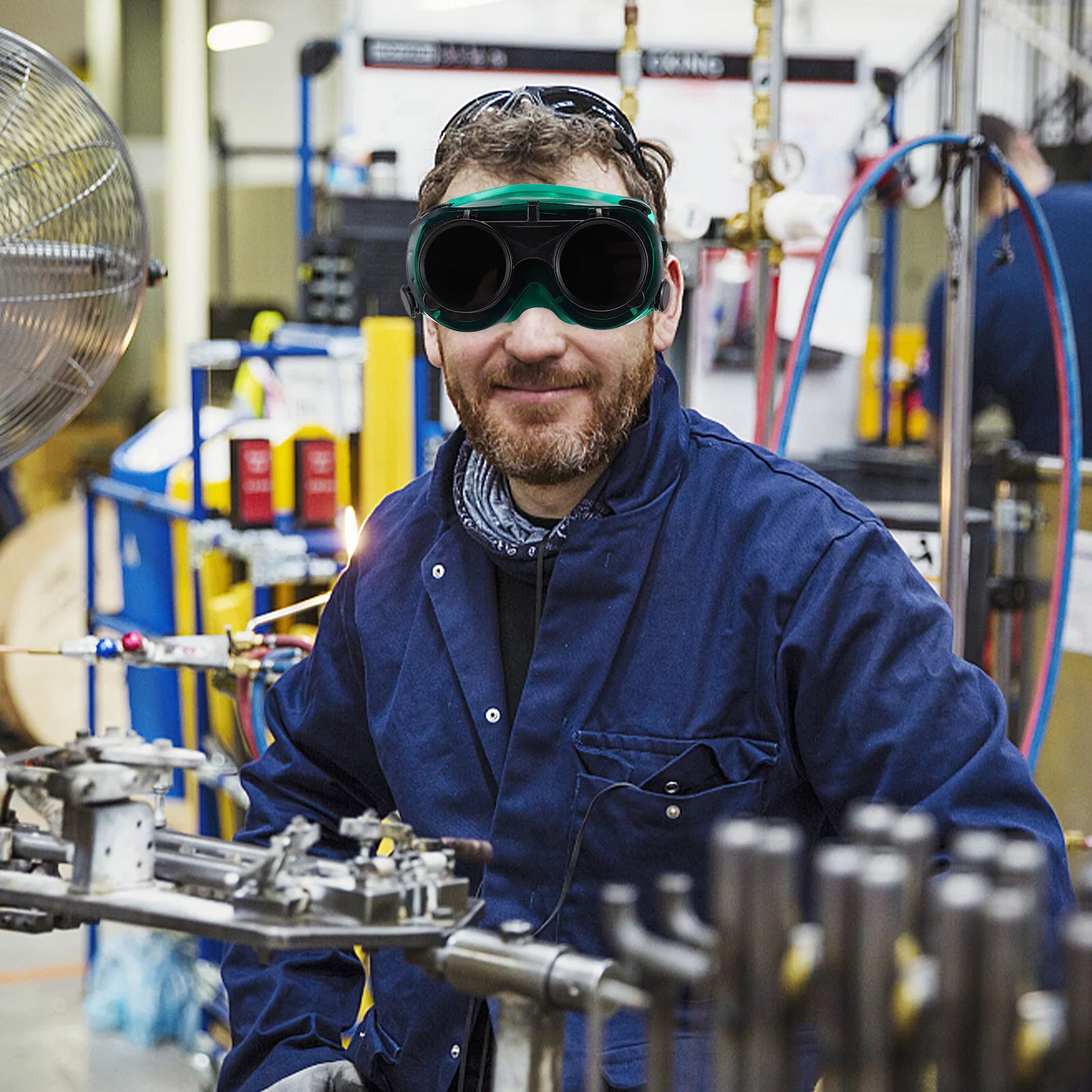 

2Pcs Thickened Welding Eye Protector Secure Elastic Strap Easy to Wear Welding Soldering Industrial Safety Goggles