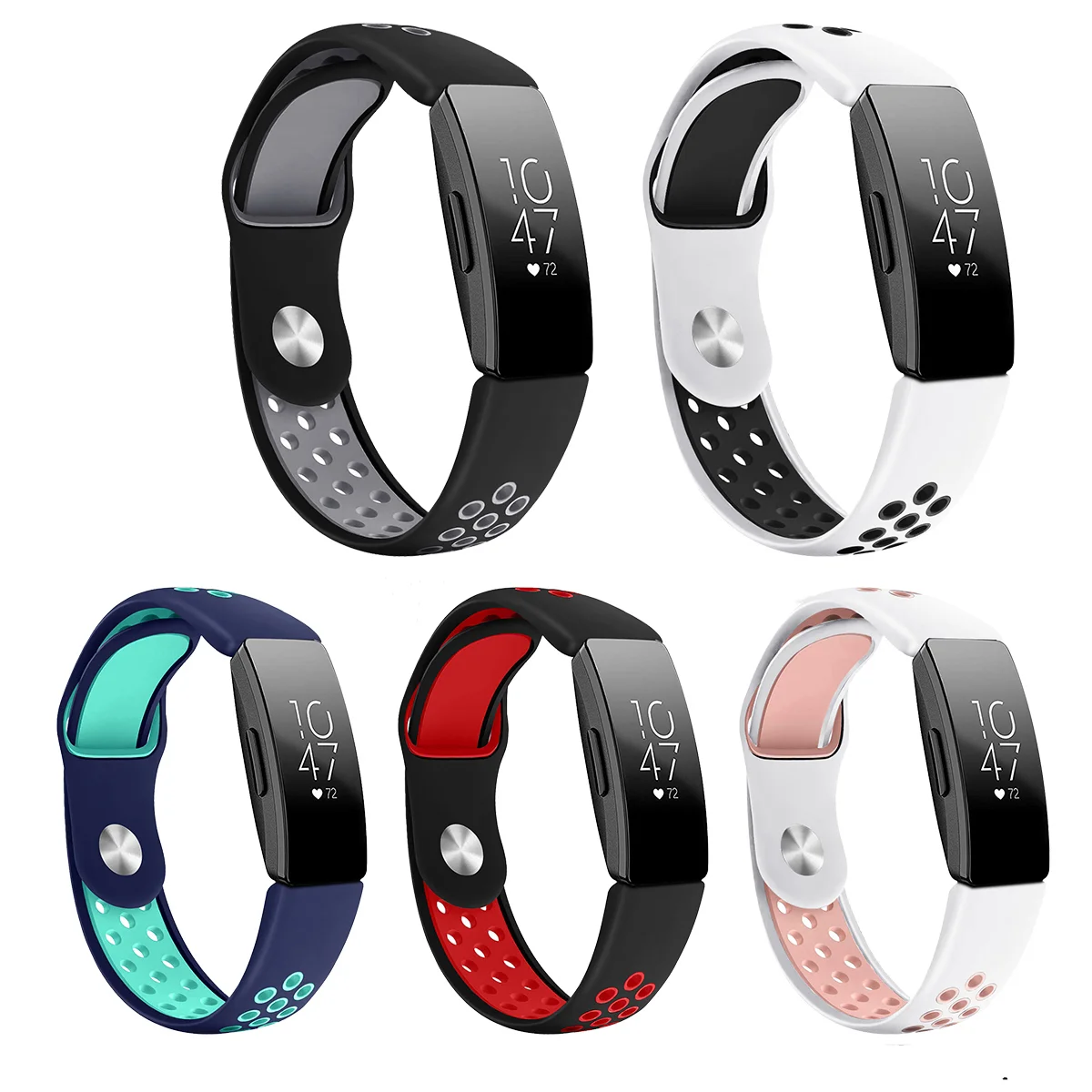 مزدوج اللون سيليكون حزام (Watch) ساعة ل Fitbit إلهام HR الرياضة حزام الذكية سوار اكسسوارات ل Fitbit إلهام