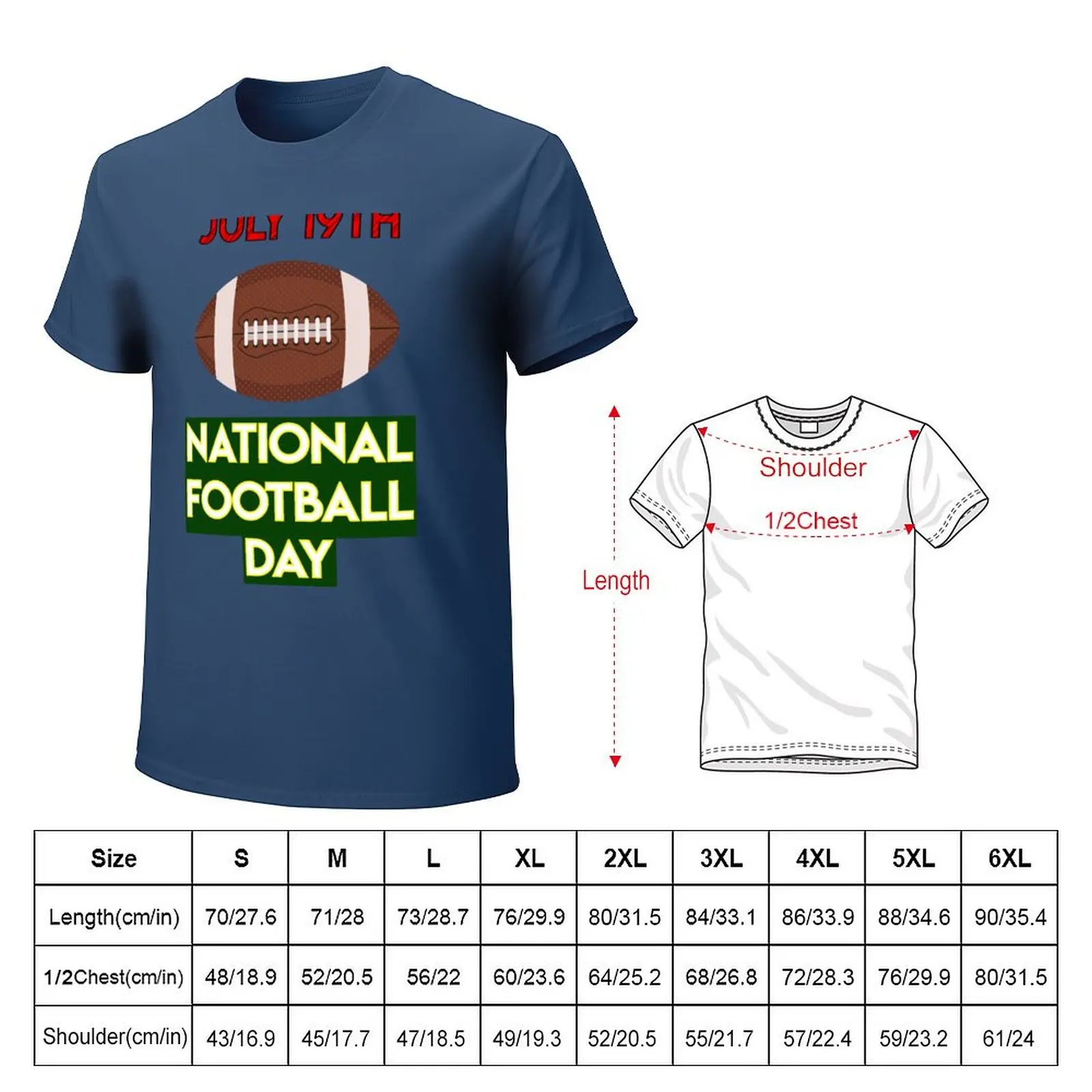 National Football Day July 19th Sports Active T-shirt graphics anime anime clothes sports fans T-shirt men