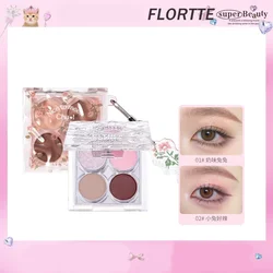 FLORTTE Czterokolorowa paleta cieni do powiek Water Ripple z zawieszką Shimmer Matte Długotrwały wodoodporny makijaż oczu