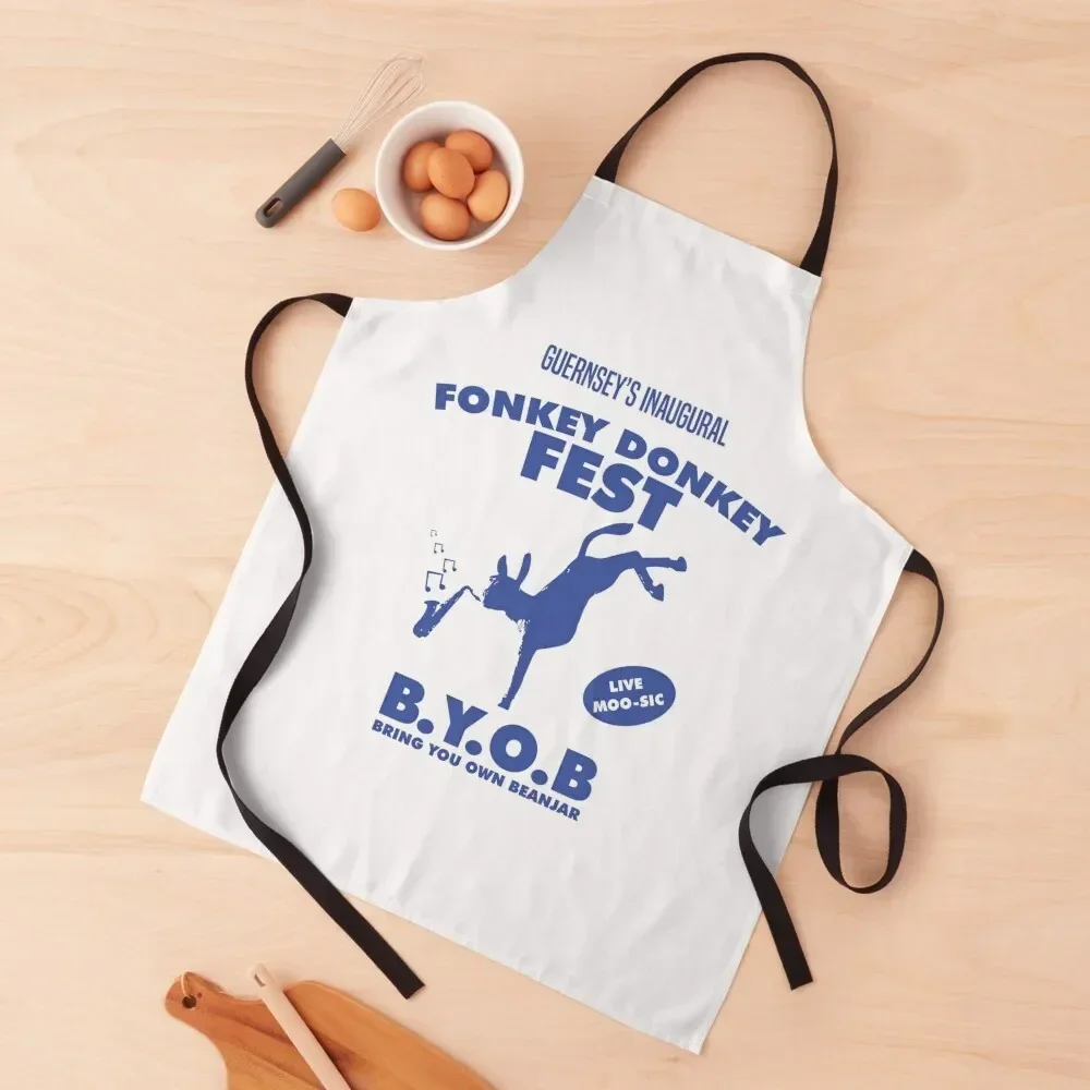 Fonkey Donkey - Blue Apron Kitchen Professional Barber man chef uniform with pockets Apron