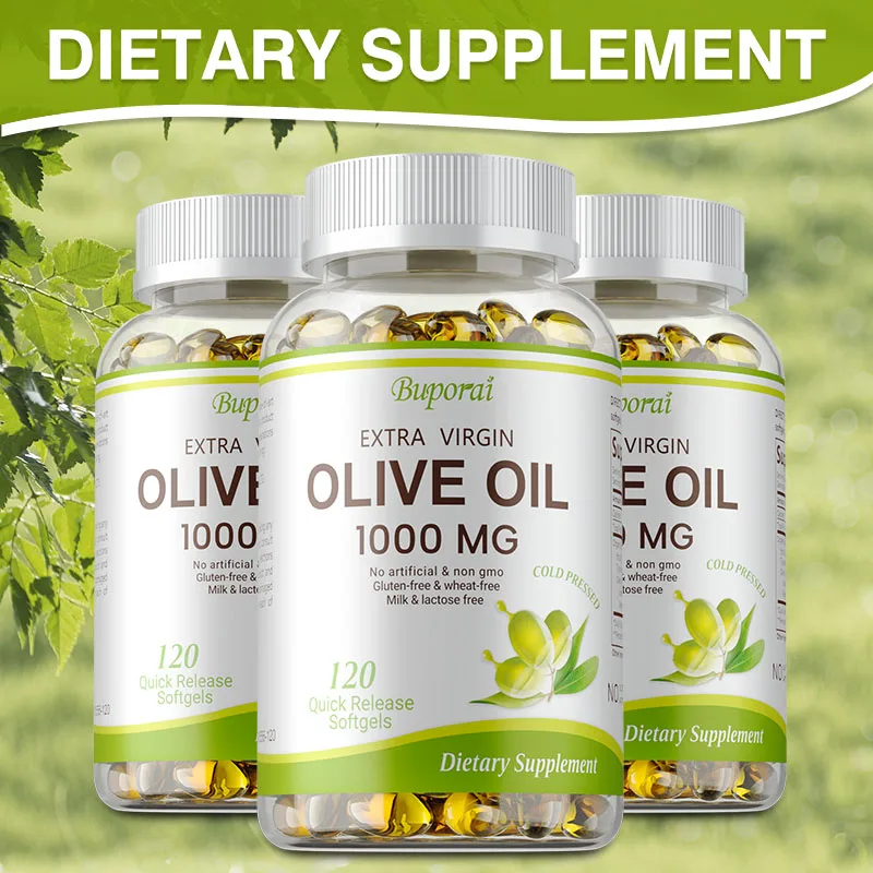 

Olive Oil Softgel Capsules 1000mg - Promotes Brain Function, Joint & Heart Health, and Overall Well-being, Non-GMO, Gluten-Free