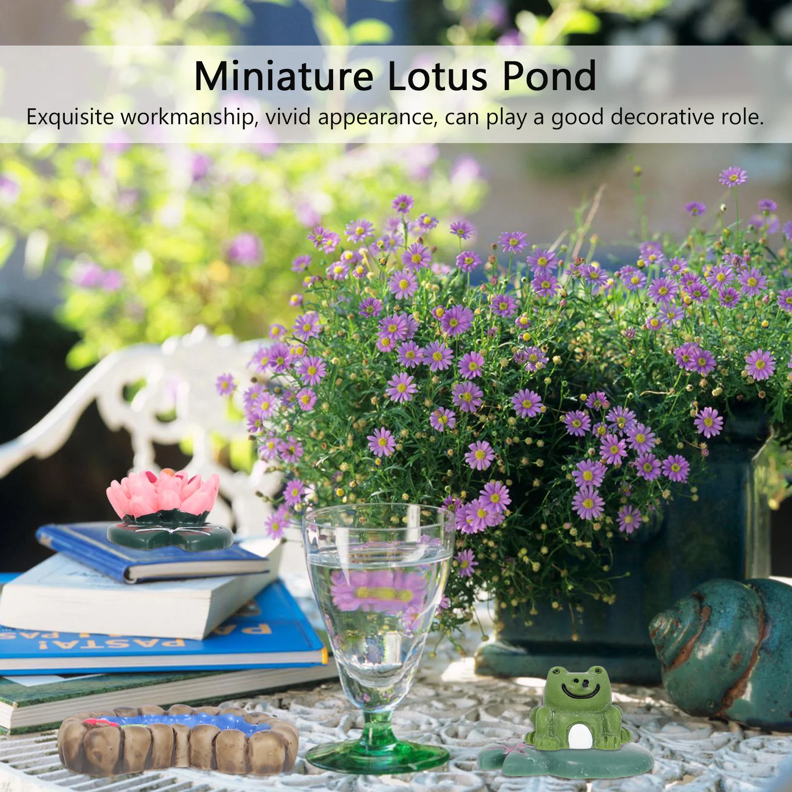 

12 Pcs Lotus Pond Micro Landscape Ornaments Miniature Decoration Decorations Accessories Fairy Garden Resin