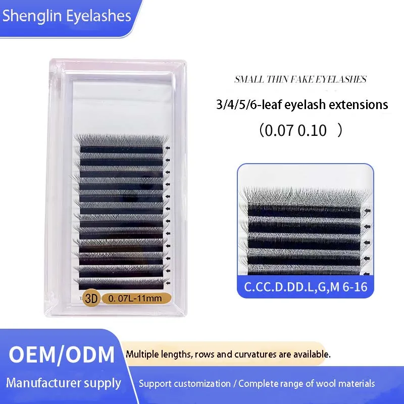2PCS Y Shape Eyelash Extensions Natural D Curl Clover Blooming Volume Lashes Non Scattering