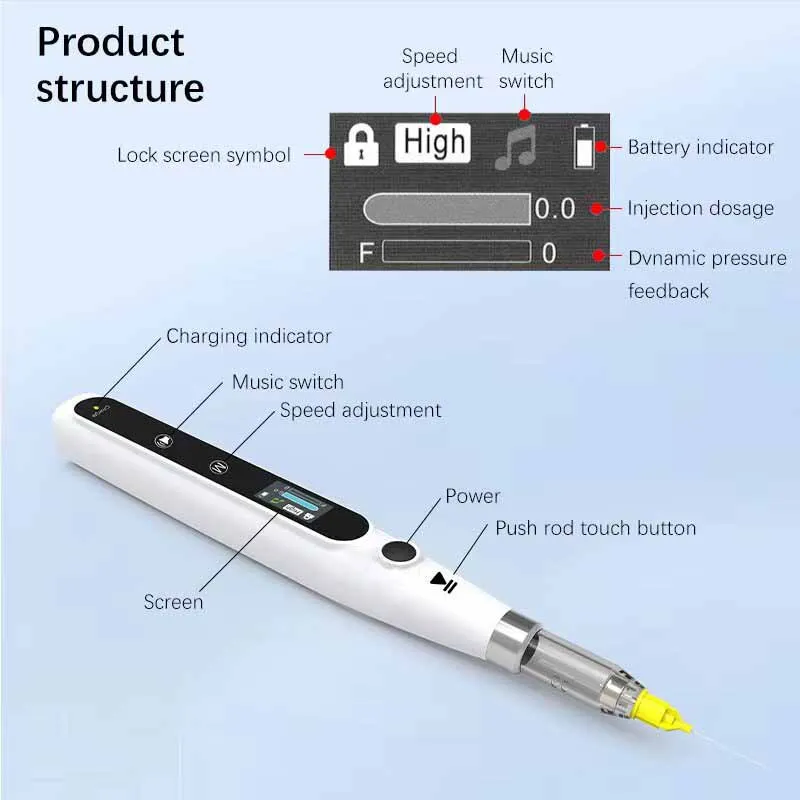 Wireless Dental Injection Anesthesia Pen X Syringe Local LCD Display Clinical Veterinary Medical Equipment