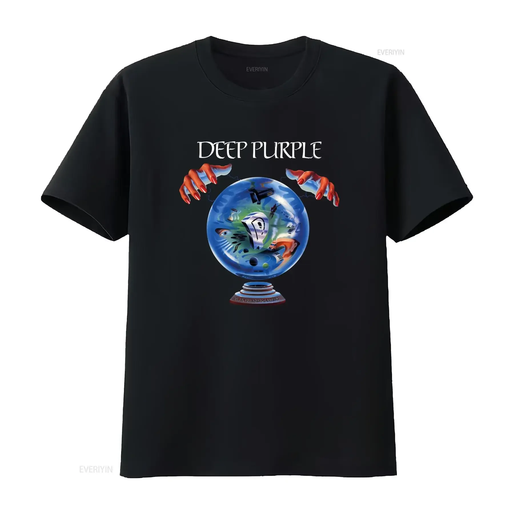 1990 Vintage Deep Purple Slaves and Masters Tour T Shirt Retro Rock Band Design vintage Washed Breathable streetwear Casual