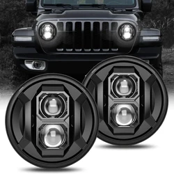 Car Motorcycle 7 Inch Round Led Headlight for Jeep JK Wrangler Defender Hummer  Lada Truck 4X4 Harley BMW Yamha Headlamp