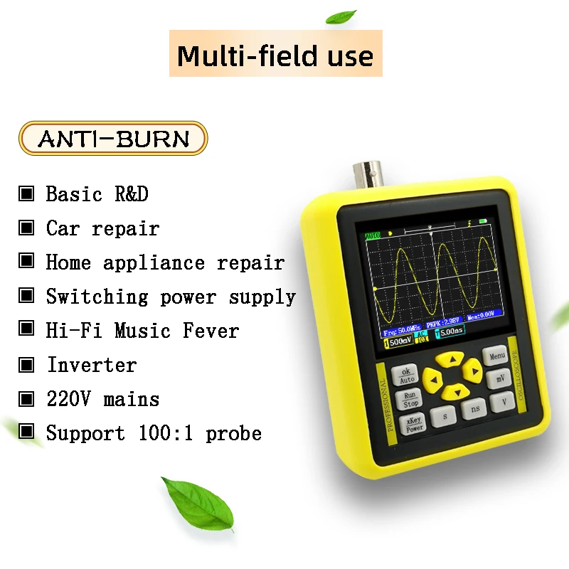 ZEEWEII DSO1511G DSO1511E 120M 2.4-inch Screen Digital Oscilloscope 120MHz Analog Bandwidth Support Signal Generator Handheld