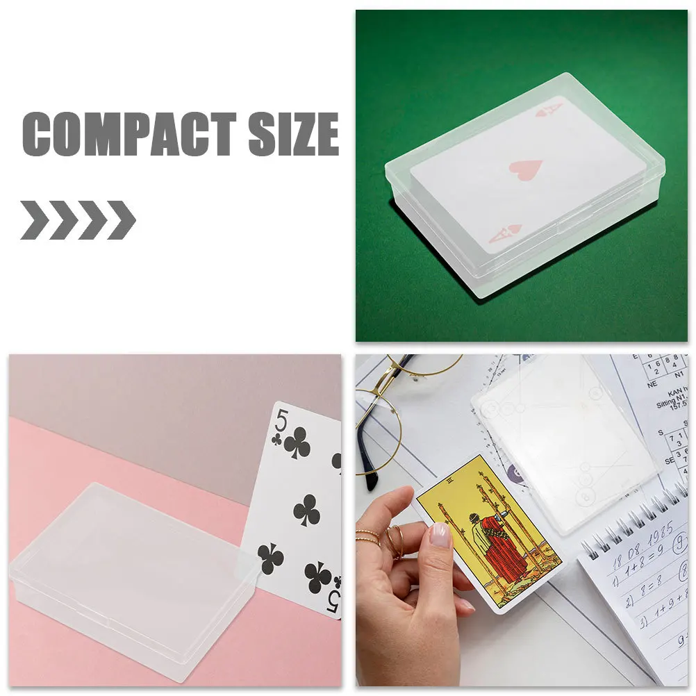 Scatola porta carte da 4 pezzi Custodia da gioco trasparente Custodie trasparenti Porta biglietti da visita Organizzatore in plastica