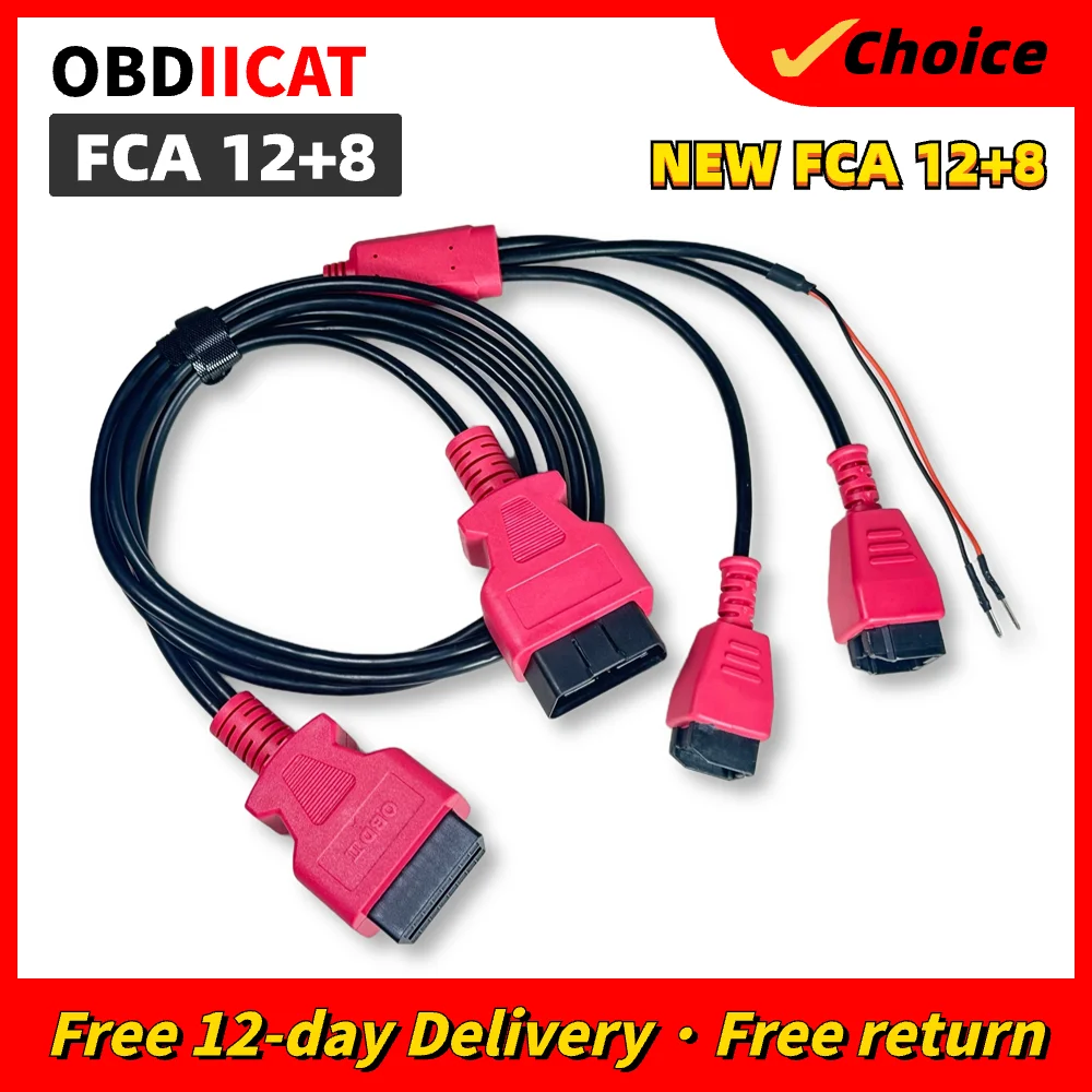 NEW Update For Chrysler Diagnostic 12 Pin Adapter To 8 Pin FCA 12+8 Pin Adapter Cable Diagnostic Cable