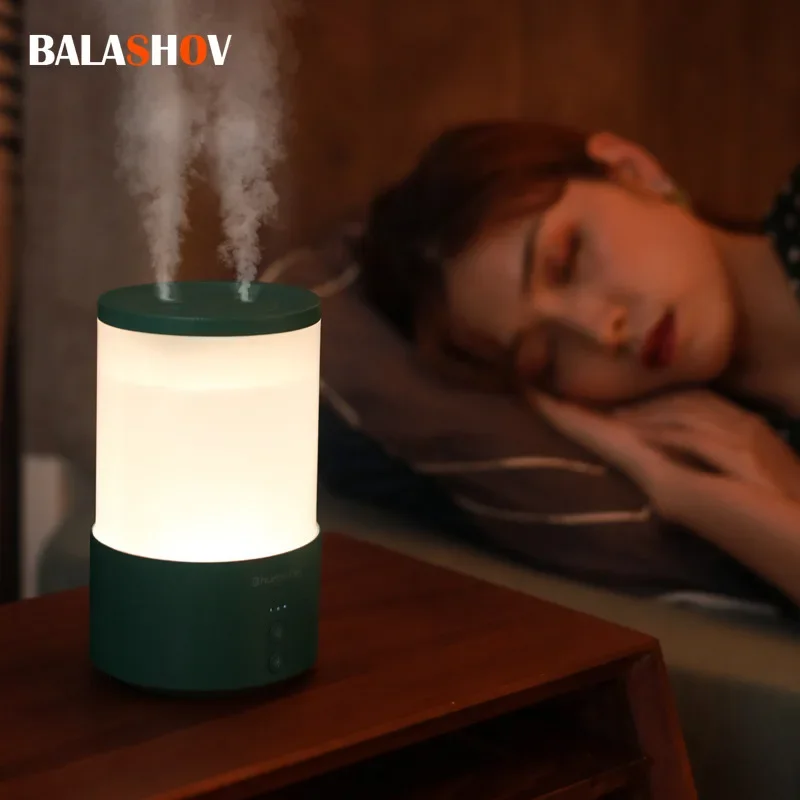 

650ML Electric Humidifier Ultrasonic Double Spray Air Purifier LED Lamp USB Aromatherapy Machine