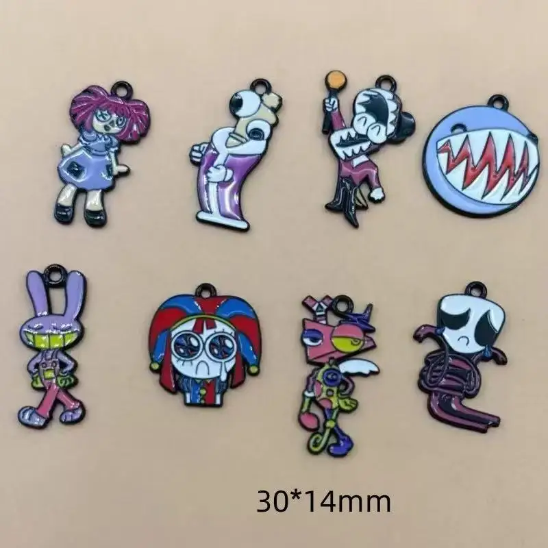 Amazing Digital Circus Decorations Cute Alloy Pendant Anime Figures Children DIY Creative Fashion Jewelry Accessories Gift