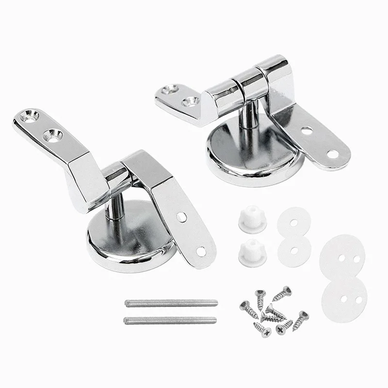 Zinc Alloy Toilet Seat Hinge Toilet Seat Slow Closing Lid Soft Close Round Hinge Fitting Tank Bowl Bolts Kit Replacement Hinge