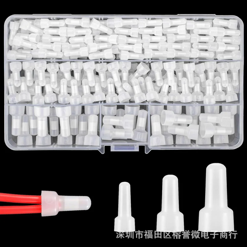 Caja de juego de tapas de engarzado de nailon para pezones CE, 230 Uds./340 Uds./500 Uds., conectores de cable, terminales cerrados