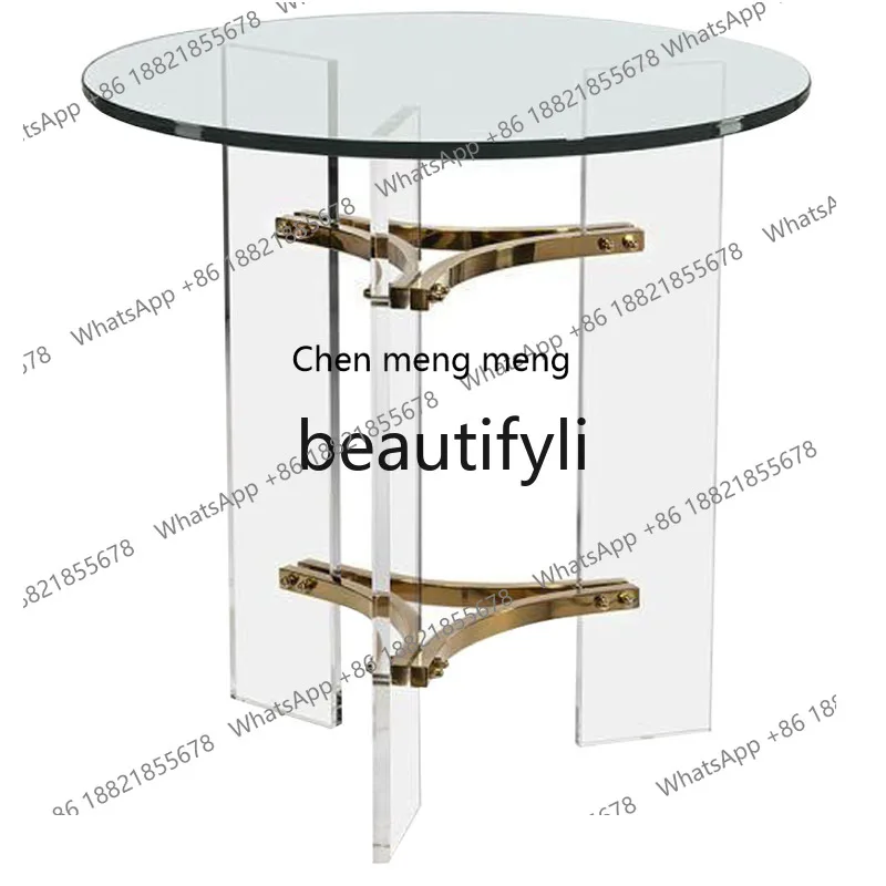 

Acrylic edge table is simple, balcony sofa edge table Italian style, villa creative art small coffee table H