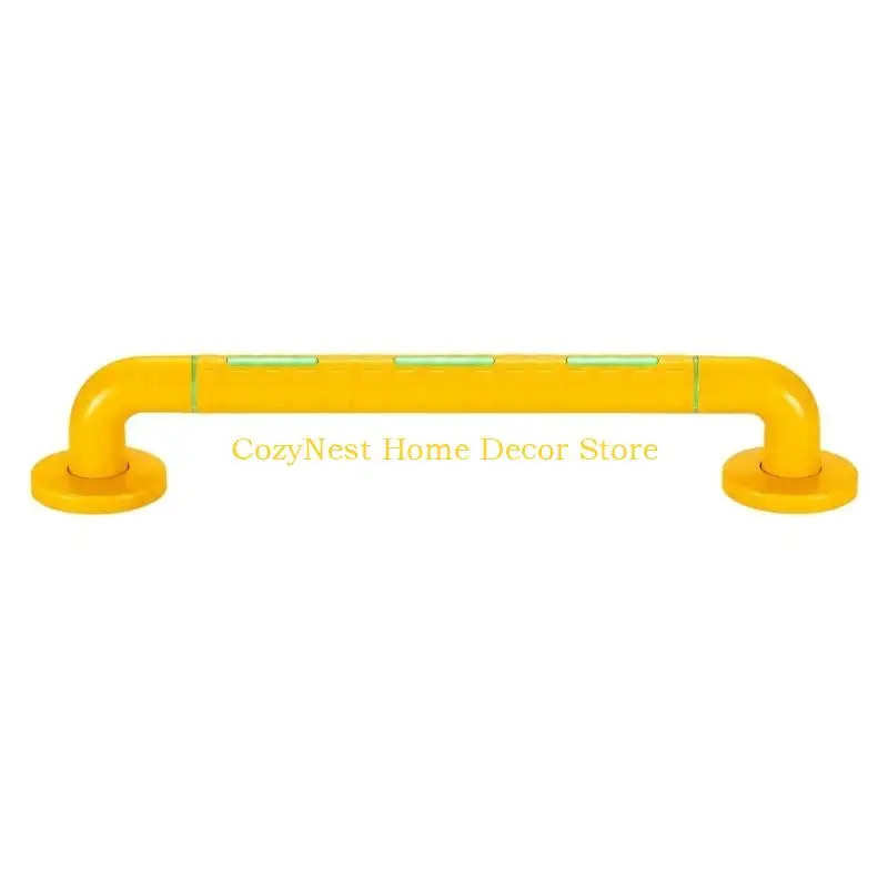 92MF Wall-Mounted Bathroom Grab Bar with Textured Outer Grip, Two Round Bases, and Included Installation Hardware Set