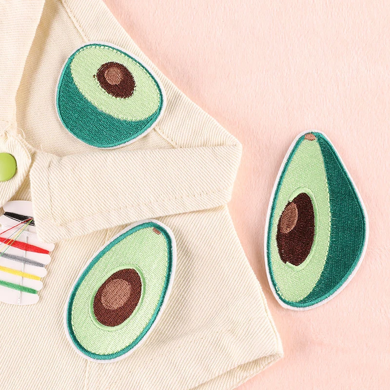 Embroidery Cartoon Fruit Avocado kids Iron on Patches Clothes Badge Stickers DIY Bag Hat Iron patch Accessories