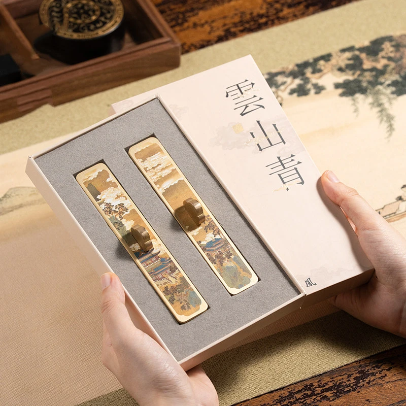 Brass Paperweight with Ink Stone for Calligraphy Painting Practice Beginner Student Desk Gift Writing Calligraphy Tool Drawing
