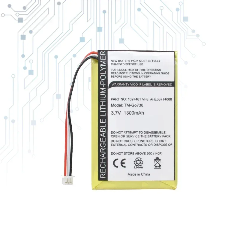 Bateria 1300 mAh do TOMTOM Go 530 Live, 630 630T 720 730 730T VF8 HS009L 004872   GPS G930 G930T A8 DVR MP3 MP4 MP5 Baterie do e-booków