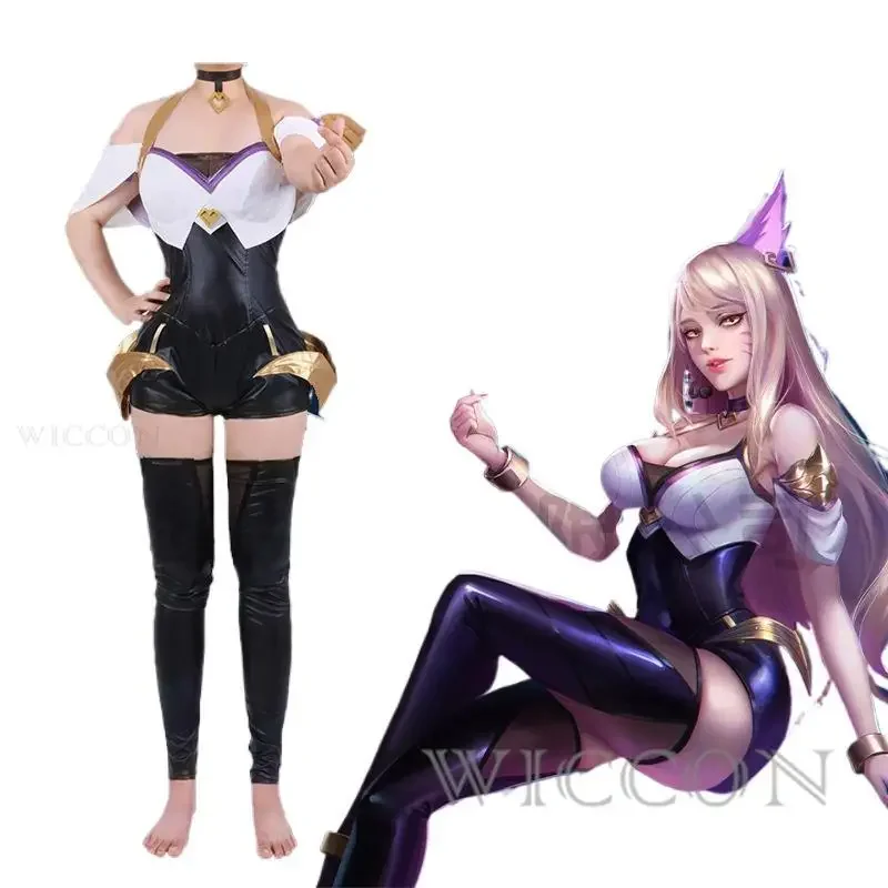 

Lol spirit blossom Ahri cosplay kDa tight costume sexy girls anime dress jumpsuit party Halloween suits