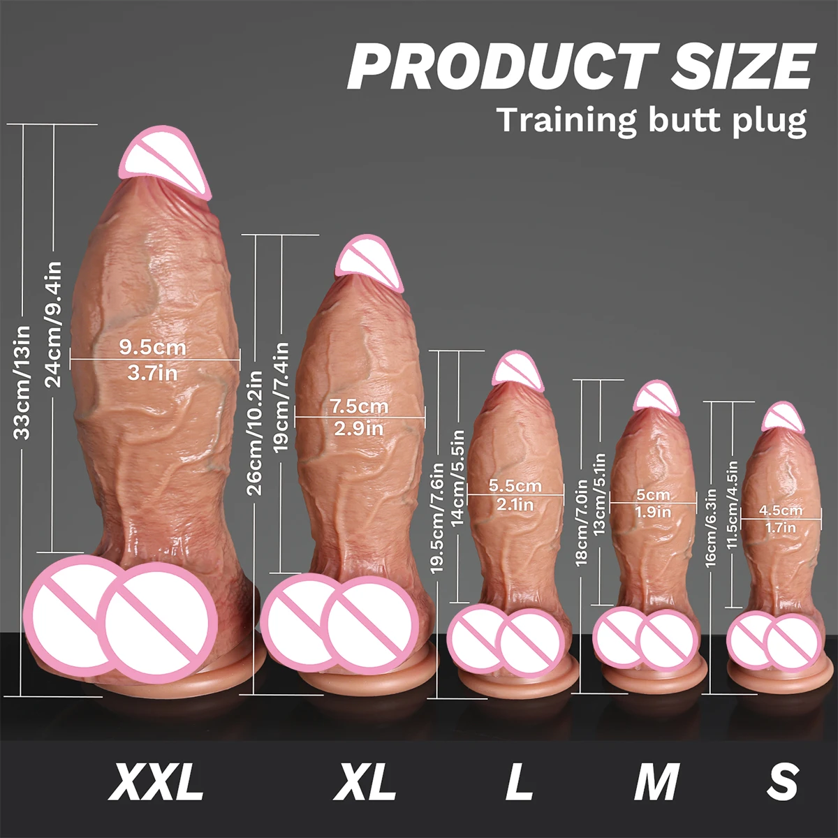 Realistic Veins Soft Silicone Big Dildo Artificial Penis Male Genitals Vaginal Masturbation Suction Cup Dick Woman Anal Sex Toy view 5