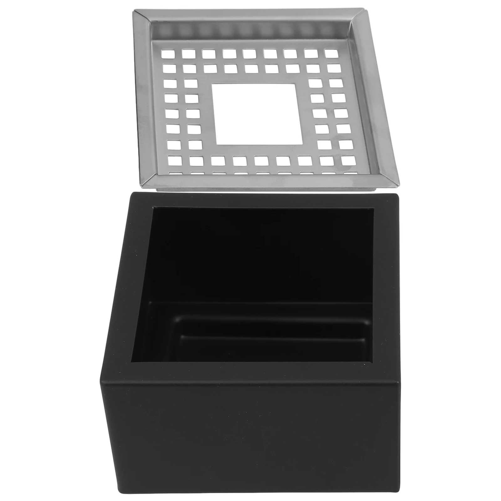 

Square Ashtray Stainless Steel Windproof Cigarette Holder Home Living Room Desktop Travel Anti Fly Mesh Deep Bottom