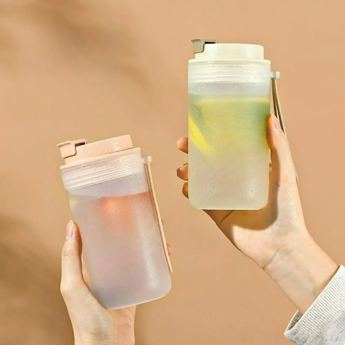 Portable Leak Proof Plastic Water Bottle For Kids Students 350/550ML Travel Sport Heat-resistant Water Cup Tumbler With Rope