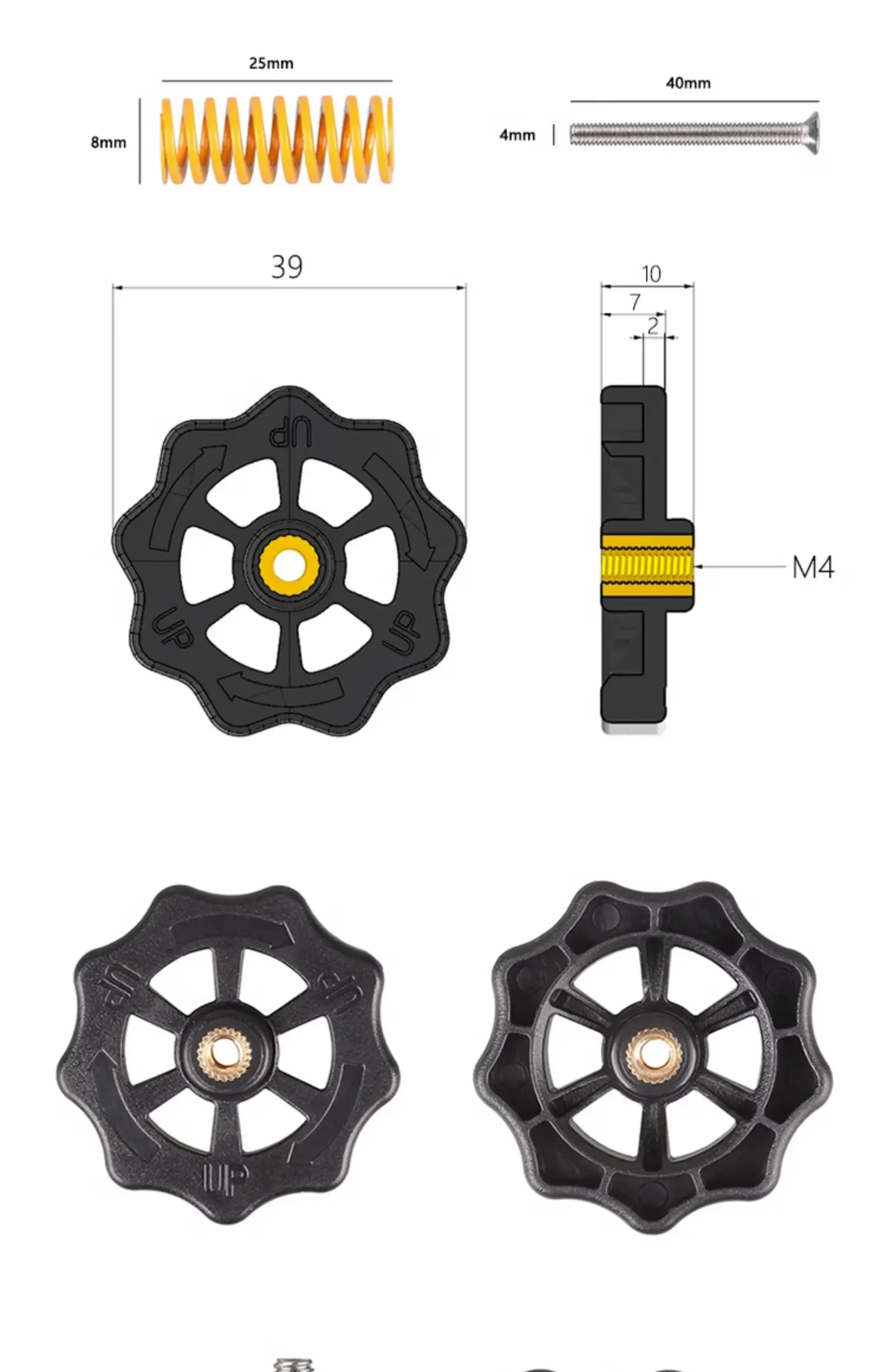 

3D Drinter Platform Hot Bed Leveling Silicone Column Silicone Shock Absorber Silicone Column Leveling Kit Spring Leveling Kit