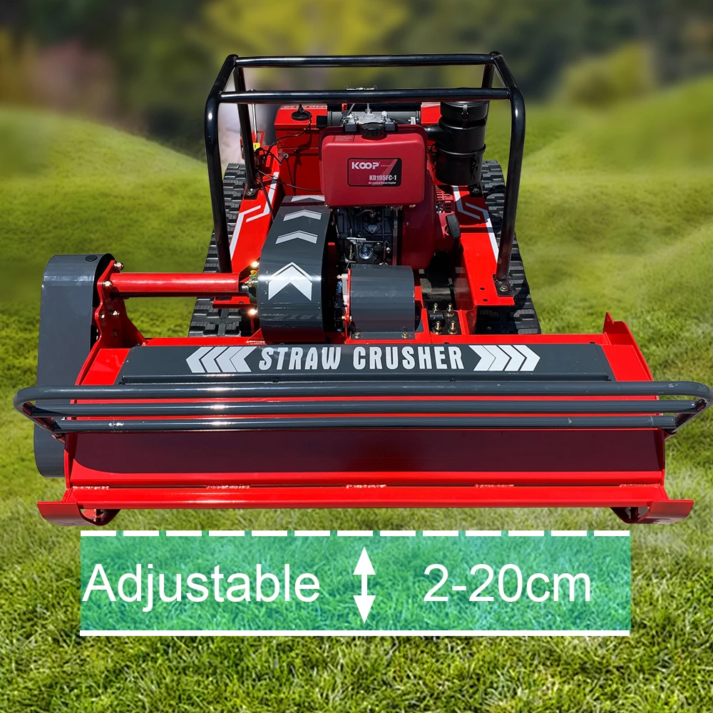 15HP Diesel Engine Lawn Mower Remote Control Straw Crusher Robot For Gargen Wasteland