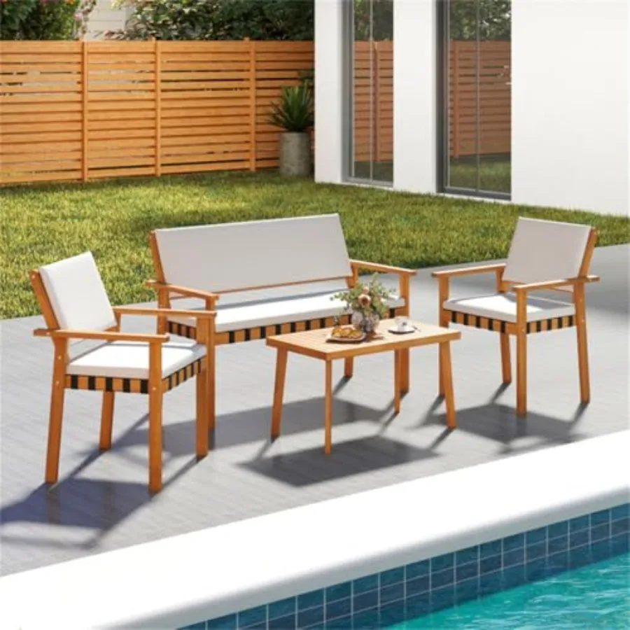 

Patio Furniture Set of 4 Outdoor Loveseat Seating Guest Chair Office Waiting Room Conference Seating Commercial Outdoor Furnitu