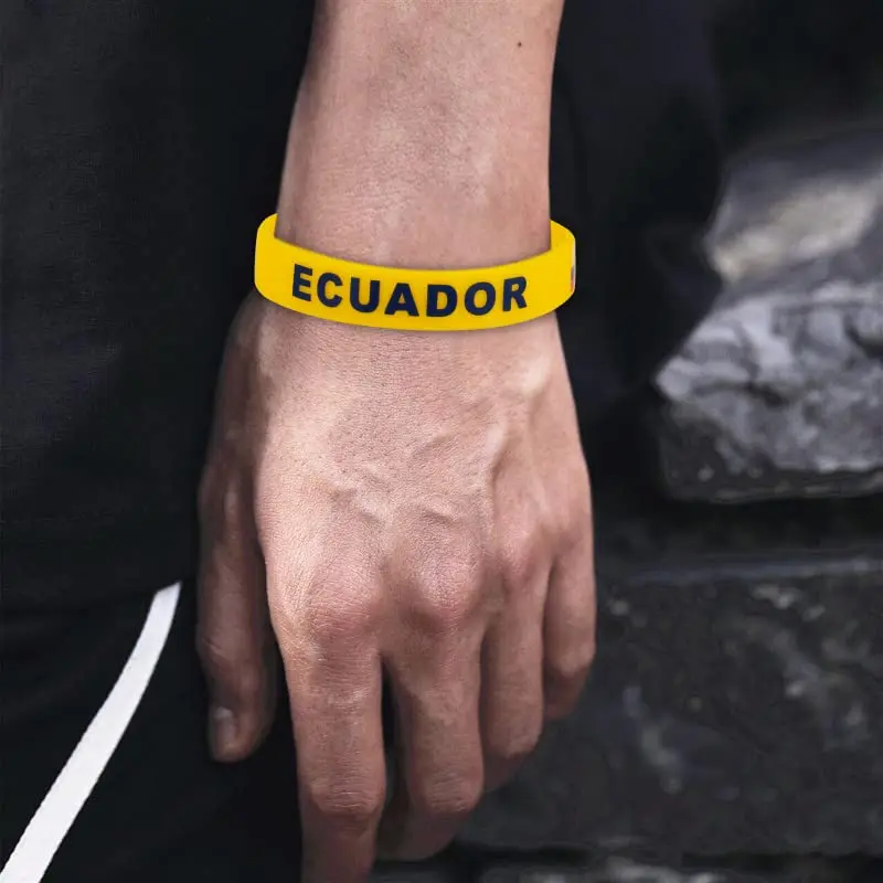 2pcs Ecuador Flag Silicone Bracelets Sport Game Wristbands Ecuadorian Wrist Strap for Men Women Rubber Band Fashion Accessories