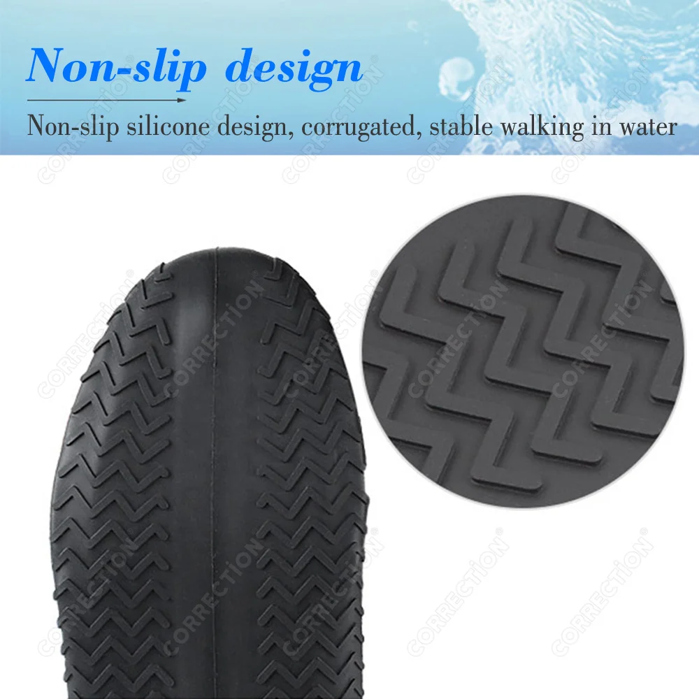 CORRECTION Premium Rubber Boot Reusable Waterproof Rain Shoes Cover Non-Slip Silicone Overshoes Boot Cover Shoes Accessories