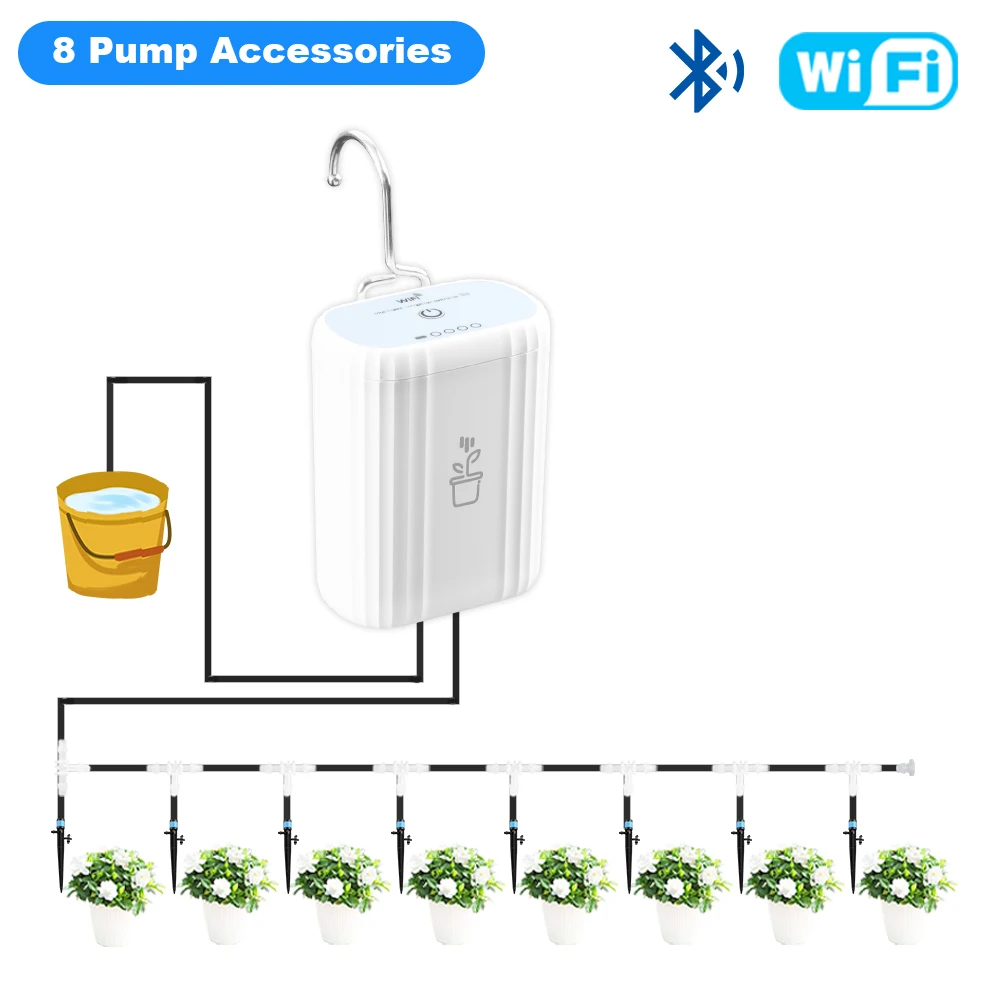 Voor Tuya WiFi Smart Watering Drip Pump Batterij opladen Irrigatiekits Intelligente sprinkler Druppelirrigatie Tuingereedschap
