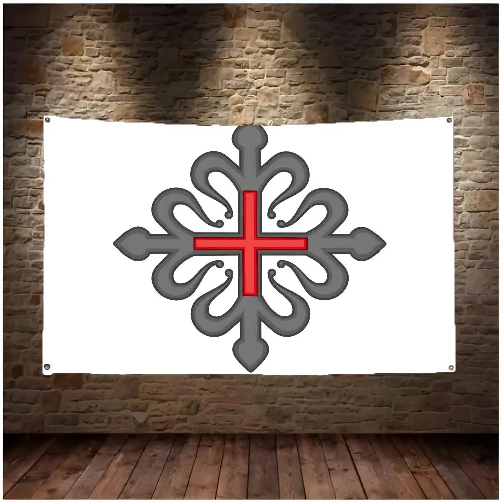 Order Chivalry Order Of Montesa Flags Daily Four Ring Borderless Design Indoor & Outdoor Decor Easy to Hang Install