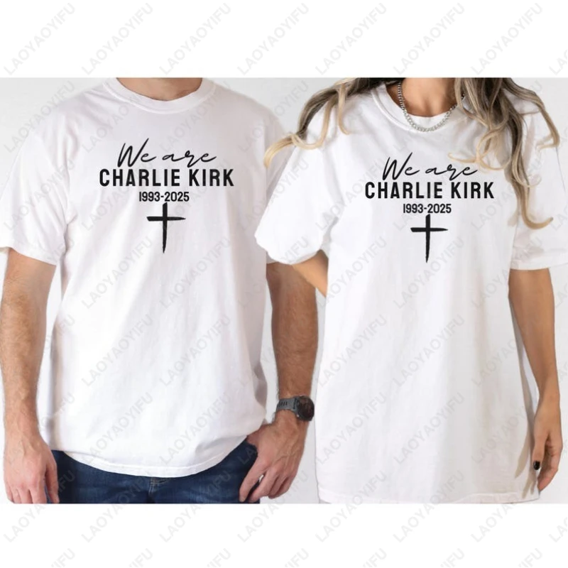We Are Charlie Kirk Mens Women Unisex Freedom Tees Cross Simple Style 1993-2025 Commemorate RIP Tops High Quality Cotton Tshirt