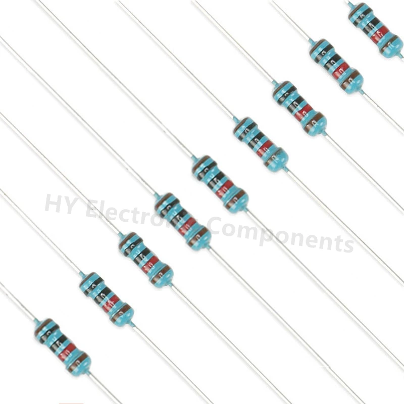 100PCS 1/4W 0.25W 1%1K 1 M 68R 75 82 91R 100 120 150R 680 200 220 240 270R 300 330R 470 Ω OHM DIP Metal Film Color Ring Resistor