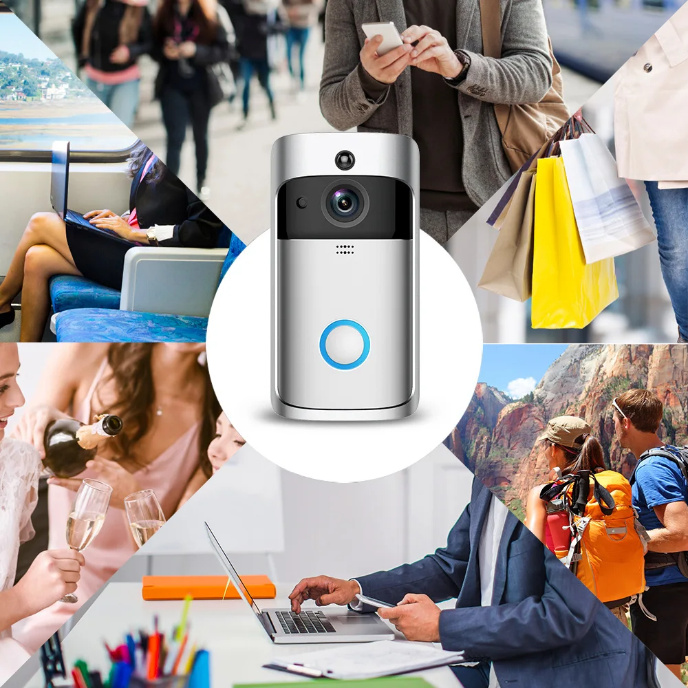 WiFi Doorbell Smart Home 720P HD Wireless Phone Door Bell Camera Security Video Intercom IR Night Vision For Apartments