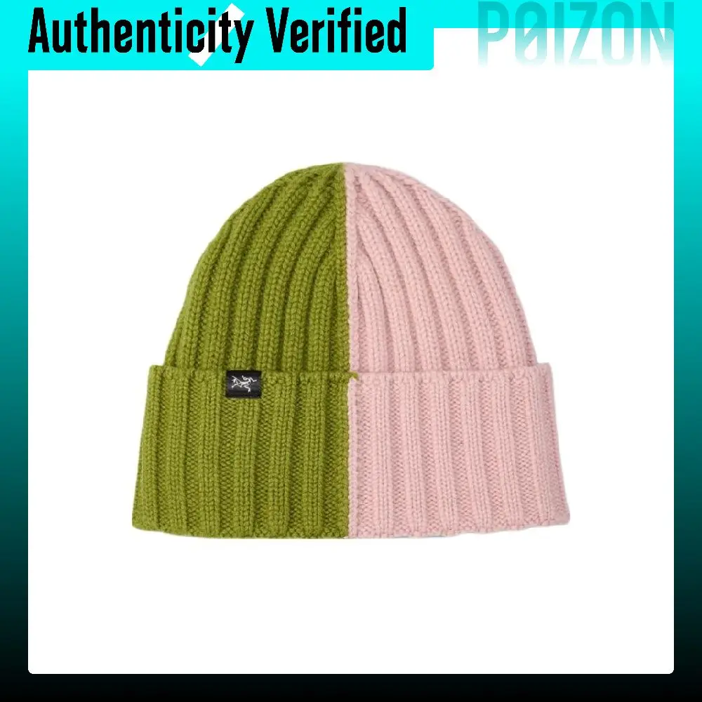 Arc'teryx Wool Beanies Unisex Olive Moss Green/Oyster Shell Pink CHUNKY RIBBED TOQUE
