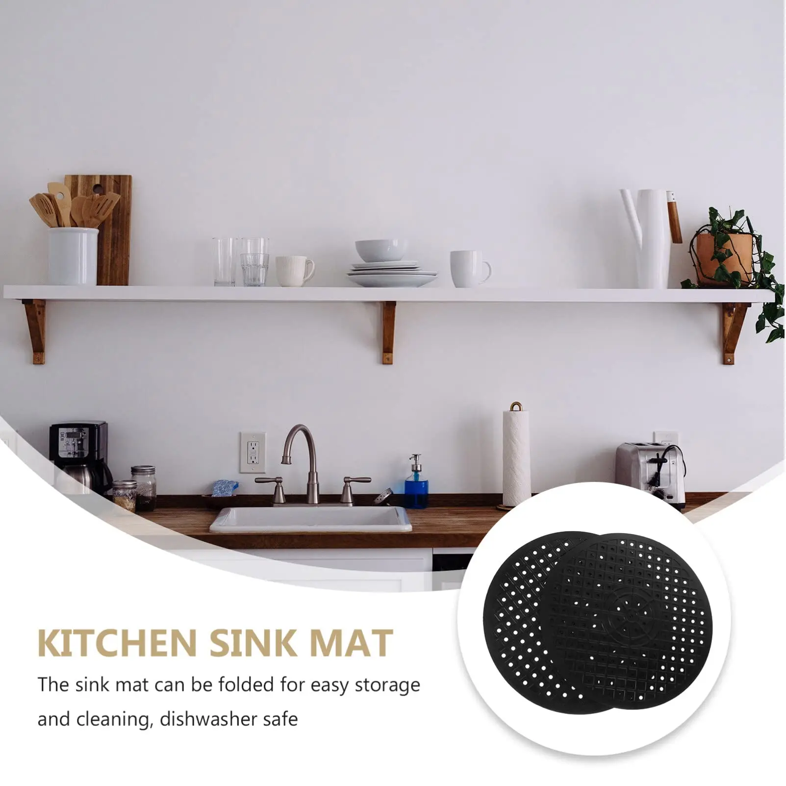 Kitchen Sink Protector Mat Soft Rubber Sink Dish Drying Mat Grid Quick Draining Drain Pad Protector Anti Slip Cushions Sinks