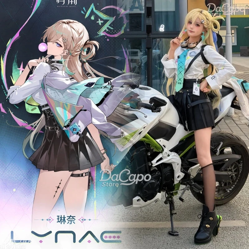 

Lynae Cosplay Costume Wig Shirts Game WuWa Wuthering Waves Sexy Party Women Skirts Halloween Role Play Comic-Con Outfits リンネー