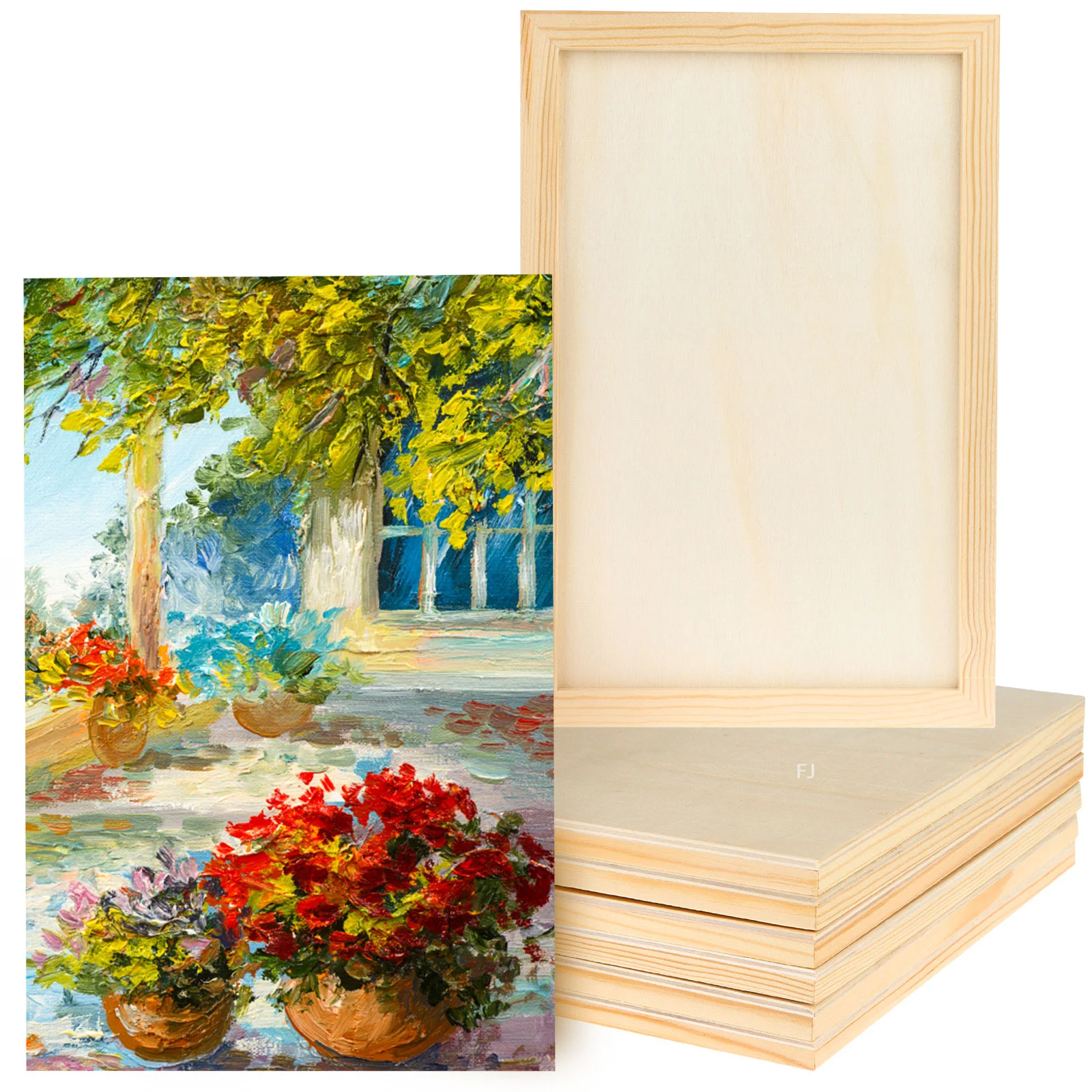 [YU]15 Pack Unfinished Wood Canvas Panels Kit 11.8x7.9 Inch Wooden Panel Boards