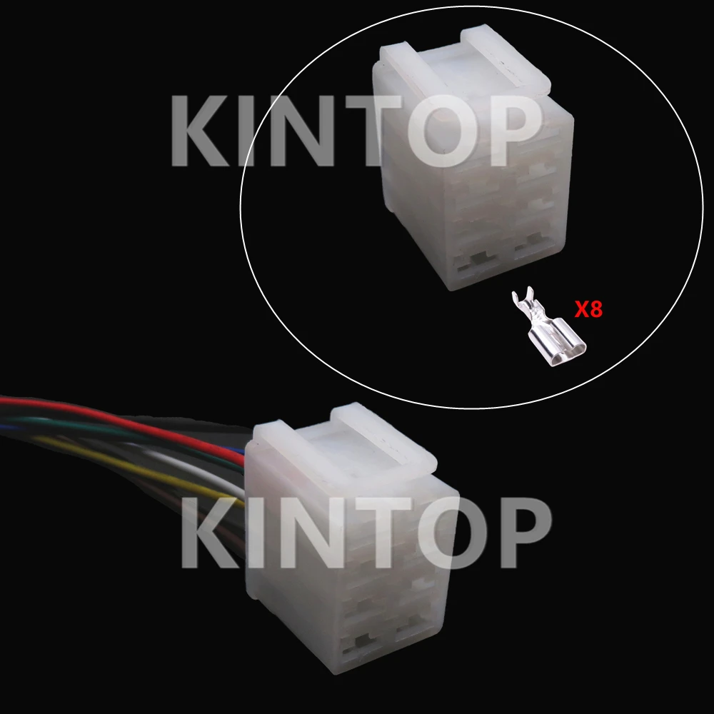 1 Set 8 Pins AC Assembly Auto Excavator Rocker Switch Wire Socket Auto Plastic Housing Cable Connector