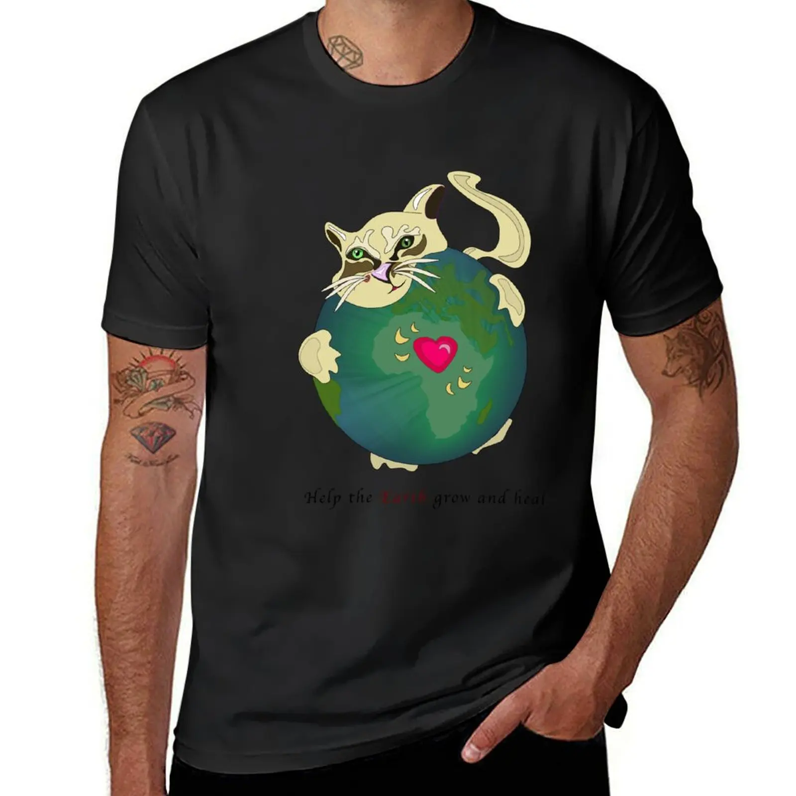 

Help the Earth grow and heal T-Shirt blacks hippie clothes man t shirt boys whites Men's cotton t-shirt