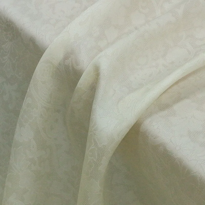 

Summer new Milky white 19mm jacquard perforated flower rose silk fabric shirt dress