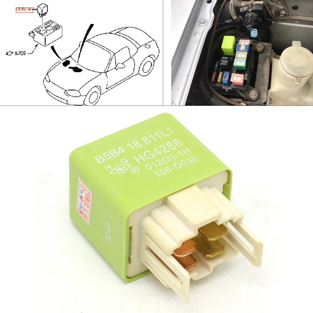 

Car Fuel Pump Cooling Fan Master Control Relay B5B4-18-811 For Mazda MX-5 MIATA NA NB 323 626 Family Premacy Roadster Protege
