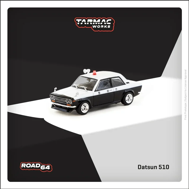 

(Предварительный заказ) Tarmac Works 1:64 Datsun 510, литая под давлением модель полицейского автомобиля