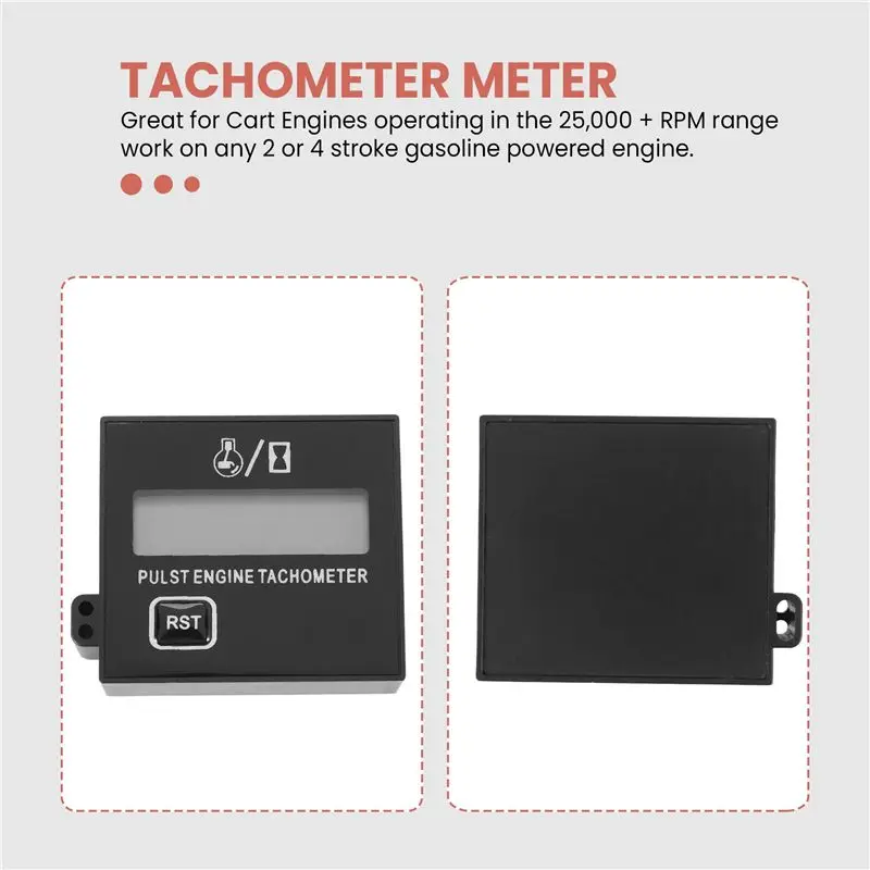 ABTD-New Digital Engine Tachometer Inductive Pulse Tachometer Waterproof With Battery For Chain Saw Mower 2/4 Stroke