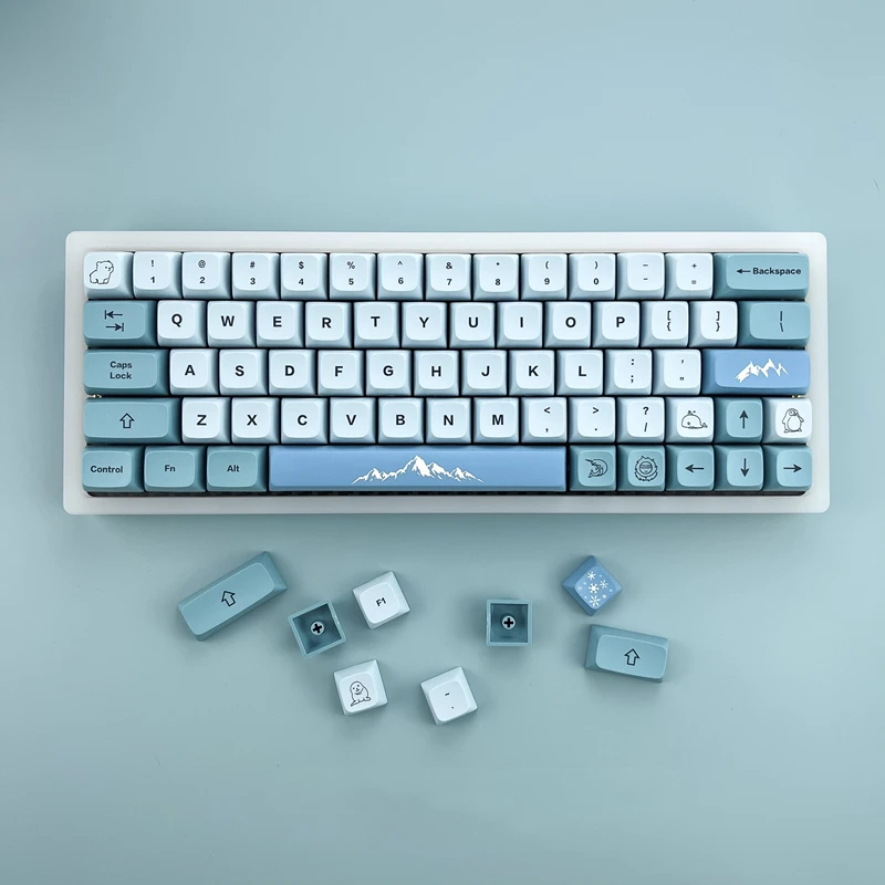 

123 Keys/set GMK Iceberg Keycaps PBT Dye Sublimation Key Caps XDA Profile Keycap For 61 64 68 84 87 104 108 980 Keyboards
