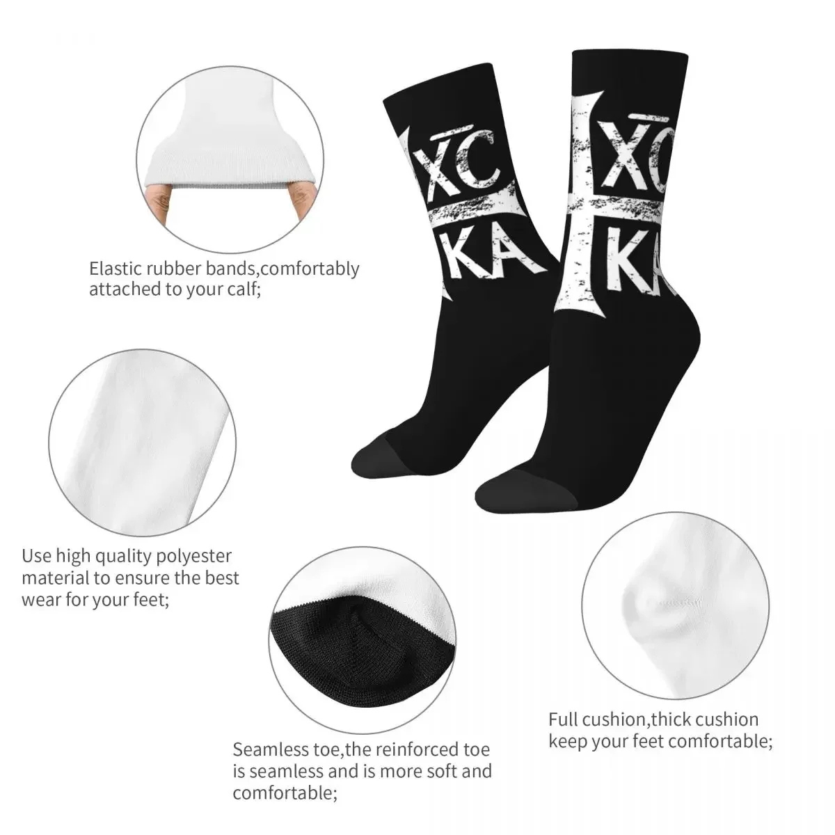 Winter Warm Hip-hop Men's Women's XC NIKA Cross Christian Orthodox Socks Breathable Sports Socks