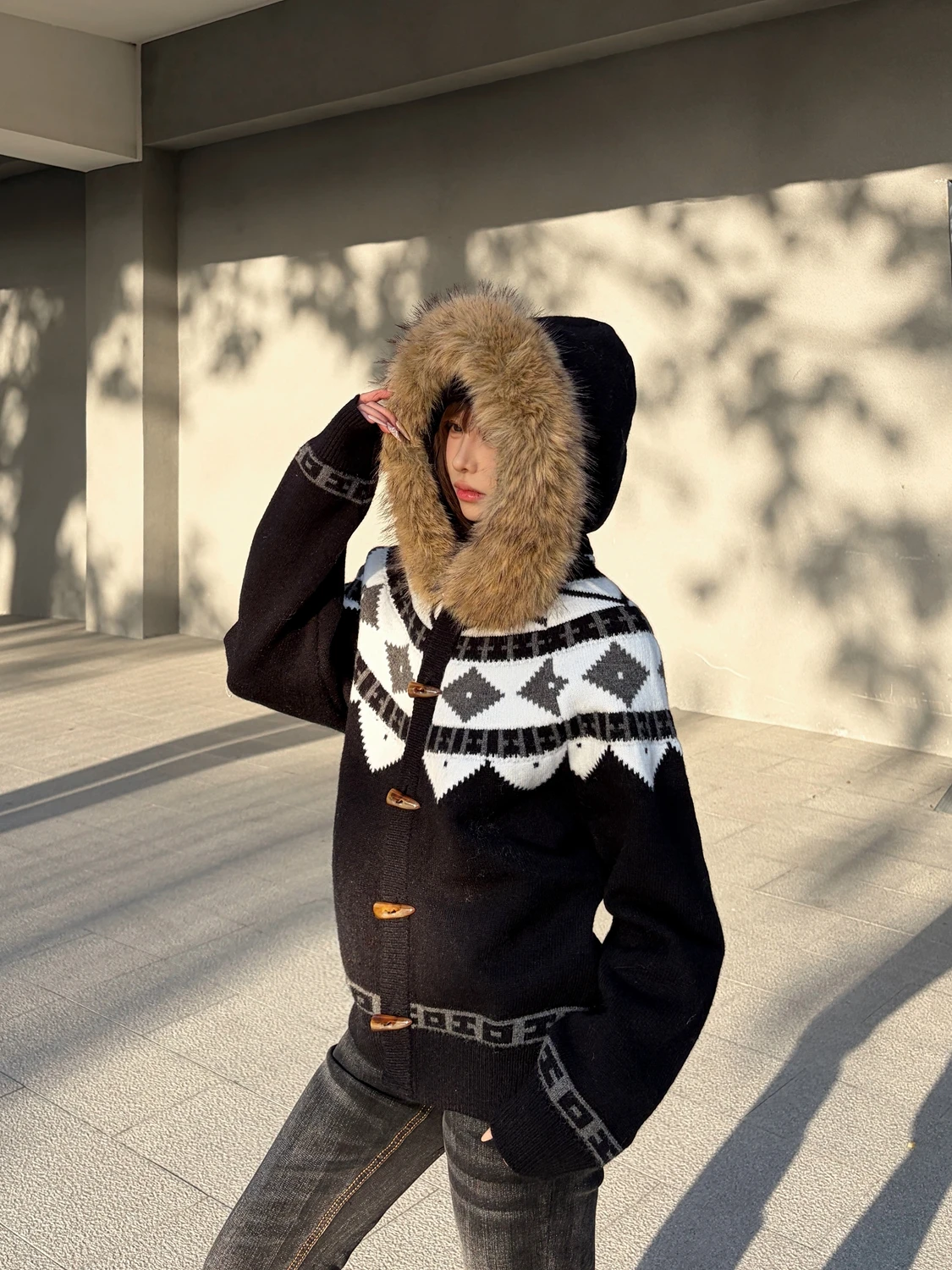 

Thi Knitted Hat Cardigan Men Women Winter Lazy Sweater X Is Not a Good Person Fair Island Bouquet Button Casual Sle Knitwear